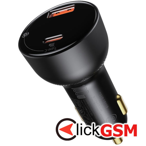 Baseus - Car Charger Supreme (CCZX-01) - USB, Type-C, Super Fast Charge Charge, 100W - Black