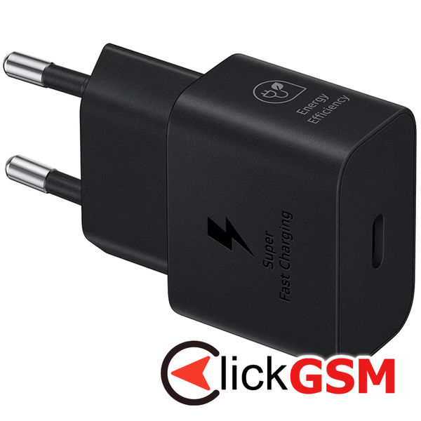 Samsung - Original Wall Charger T2510 Paris 2024 (EP-T2510NBEGEU) - Type-C, 25W, Super Fast Charging - Black (Blister Packing)