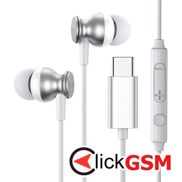 Joyroom - Wired Earphones (JR-EC04) - USB-C, with Microphone, 1.2m - Silver