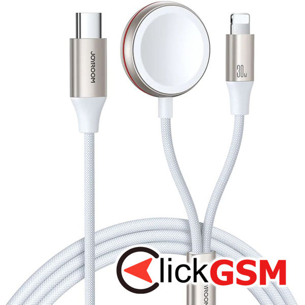 JoyRoom - Wireless Charging Cable (S-IW012) - USB-C to Apple Watch 3.5W, Lightning 30W, 3.5A, 9V, 1.5m - White