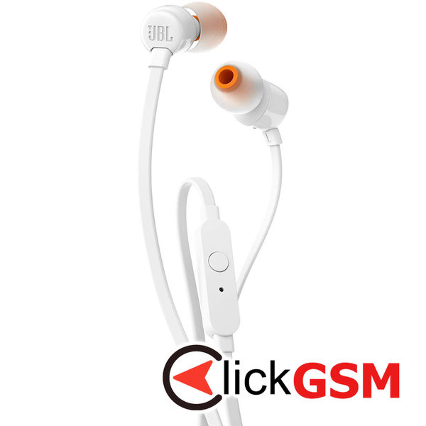 JBL - Wired Earphones T110 (JBLT110WHT) - Jack, In-Ear, Pure Bass Sound - White