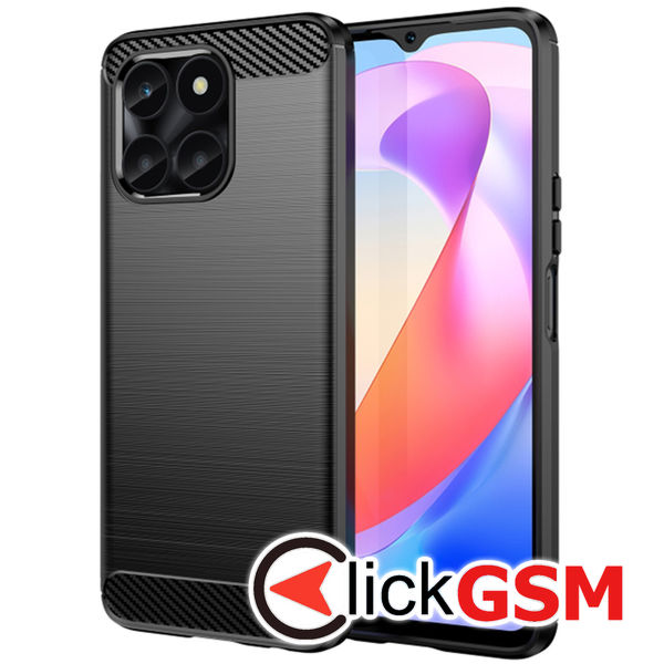 Husa de protectie Techsuit Carbon Silicone pentru Honor X6A - Negru