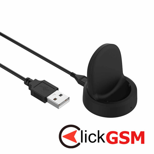 Techsuit - SmartWatch Wireless Charging Cable (TSC3) - for Samsung Galaxy Watch 3/4/5/6, 2.5W with Desk Holder - Black