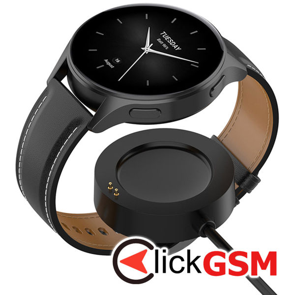 Techsuit - SmartWatch Wireless Charging Cable (TXC5) - for Xiaomi Watch H1/2 Pro/S2, USB, 5W with Desk Holder - Black