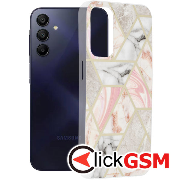 Techsuit - Marble Series - Samsung Galaxy A15 4G / A15 5G - Pink Hex