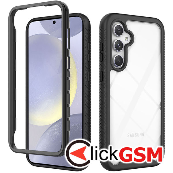 Husa pentru Samsung Galaxy S24 Plus + Folie - Techsuit Defense360 Pro - Negru