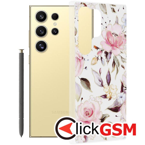 Techsuit - Marble Series - Samsung Galaxy S24 Ultra - Chloe White