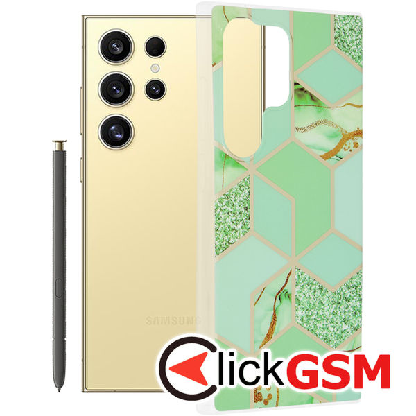Techsuit - Marble Series - Samsung Galaxy S24 Ultra - Green Hex