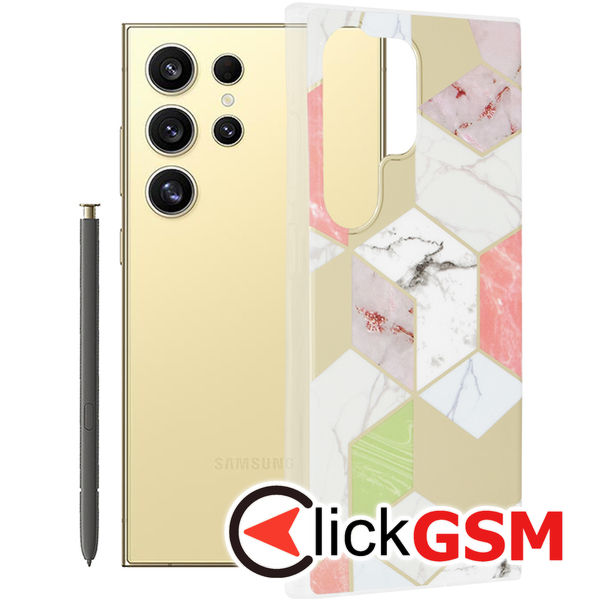 Techsuit - Marble Series - Samsung Galaxy S24 Ultra - Purple Hex