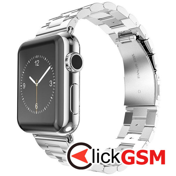 Techsuit - Watchband (W036) - Apple Watch 1/2/3/4/5/6/7/8/9/SE/SE 2/Ultra/Ultra 2 (42/44/45/49mm) - Silver