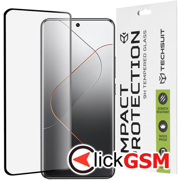 Techsuit - 111D Full Cover / Full Glue Glass / 3D Curved Screen - Xiaomi 14 Pro - Black