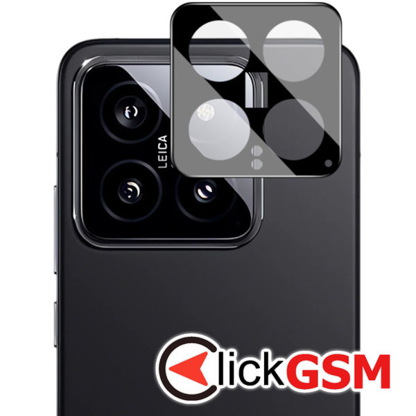 Folie protectie Full Camera Glass Techsuit pentru Xiaomi 14, Negru