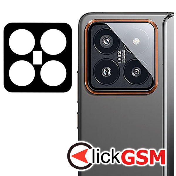 Folie protectie Full Camera Glass Techsuit pentru Xiaomi 14 Pro, Negru
