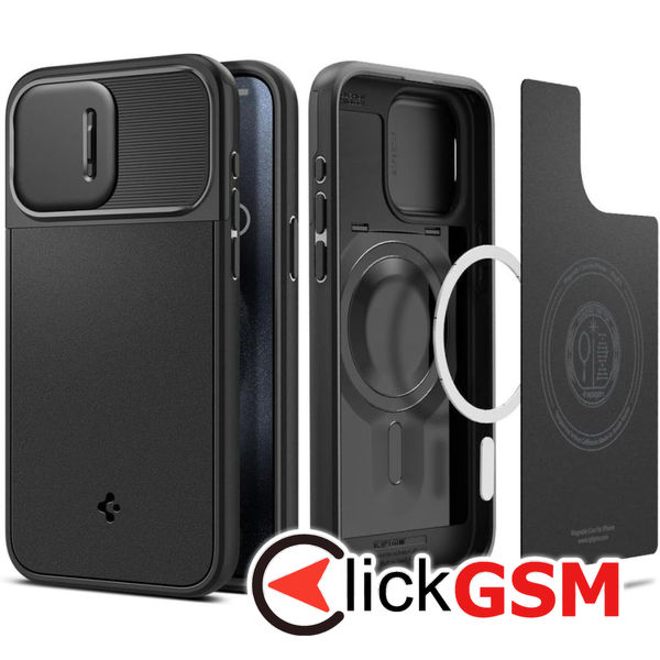 Spigen - Optik Mag Armor - iPhone 15 Pro - Black