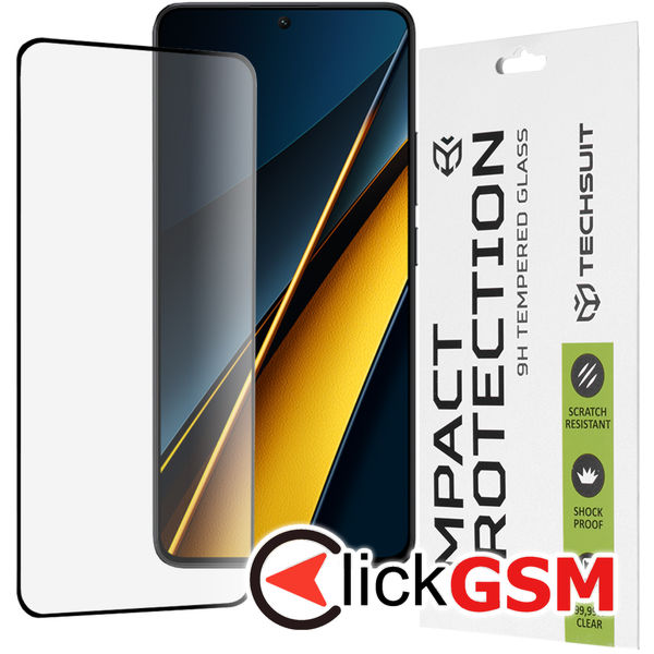 Techsuit - 111D Full Cover / Full Glue Glass - Xiaomi Poco X6 Pro - Black