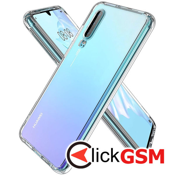 Techsuit - Shockproof Clear Silicone - Huawei P30 - Clear