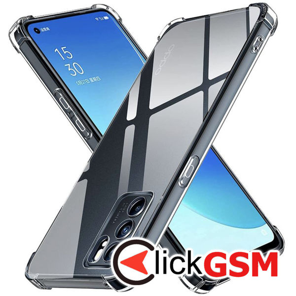 Techsuit - Shockproof Clear Silicone - Oppo Reno6 5G - Clear