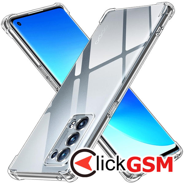 Techsuit - Shockproof Clear Silicone - Oppo Reno6 Pro 5G (Snapdragon) - Clear
