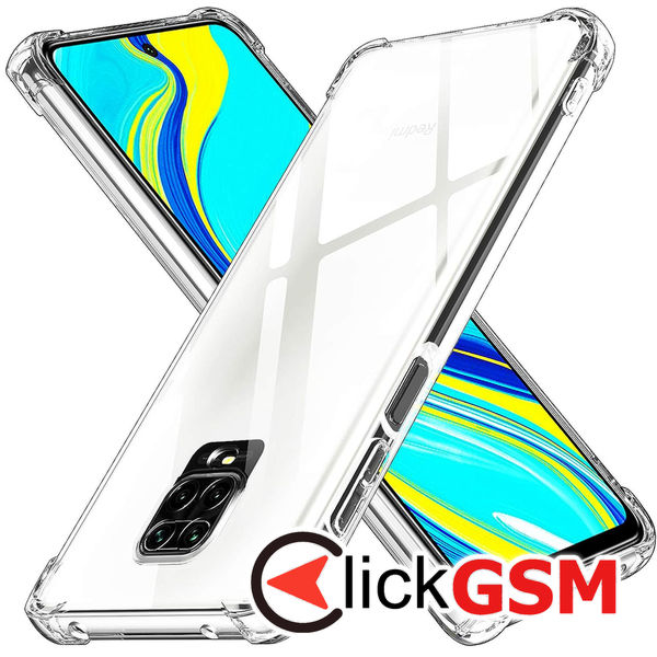Techsuit - Shockproof Clear Silicone - Xiaomi Redmi Note 9S / Note 9 Pro / Note 9 Pro Max - Clear