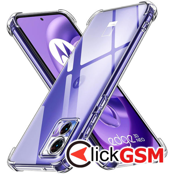 Techsuit - Shockproof Clear Silicone - Motorola Edge 30 Neo - Clear