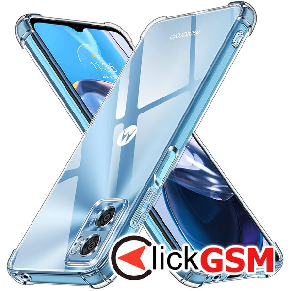 Techsuit - Shockproof Clear Silicone - Motorola Moto E22 / Moto E22i - Clear