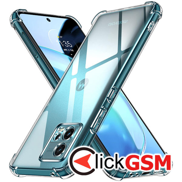 Techsuit - Shockproof Clear Silicone - Motorola Moto G72 - Clear