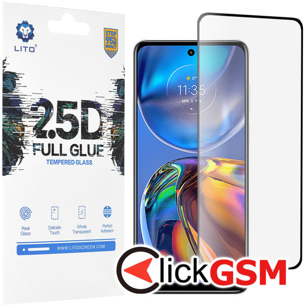 Lito - 2.5D FullGlue Glass - Motorola Moto E32 / Moto E32s - Black