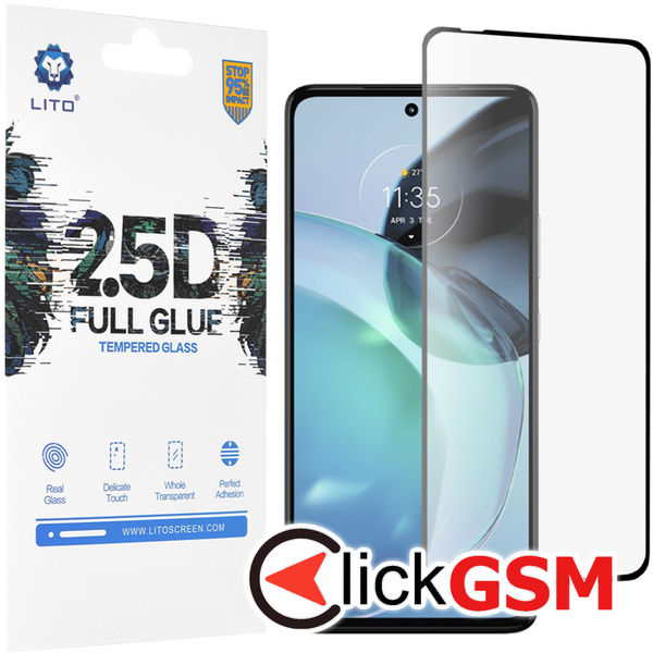 Lito - 2.5D FullGlue Glass - Motorola Moto G72 - Black