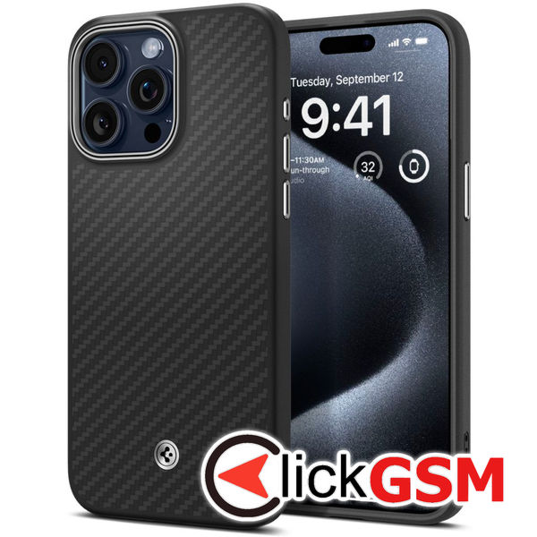 Spigen - Enzo Aramid MagSafe - iPhone 15 Pro - Matte Black