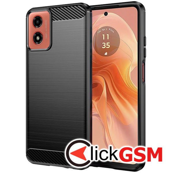 Techsuit - Carbon Silicone - Motorola Moto G04 / Moto G24 / G24 Power - Black