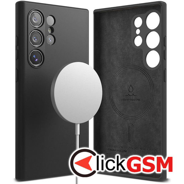 Husa pentru Samsung Galaxy S24 Ultra - Ringke Silicone Magnetic - Negru