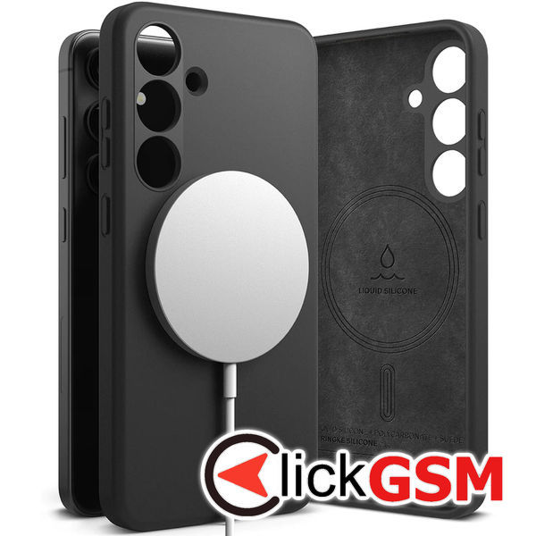 Husa pentru Samsung Galaxy S24 - Ringke Silicone Magnetic - Negru