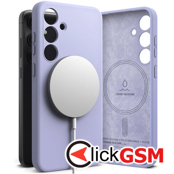 Husa pentru Samsung Galaxy S24 - Ringke Silicone Magnetic - Lavanda