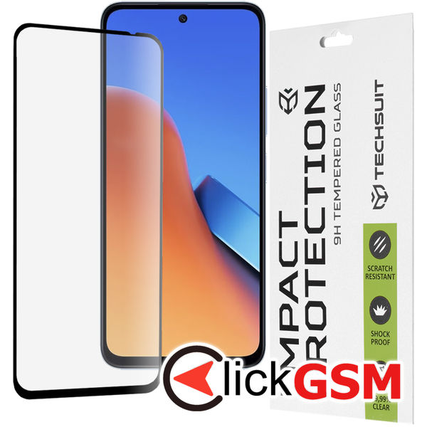 Techsuit - 111D Full Cover / Full Glue Glass - Xiaomi Redmi 12 4G / 12 5G - Black