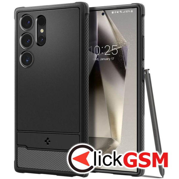 Husa pentru Samsung Galaxy S24 Ultra - Spigen Rugged Armor - Negru