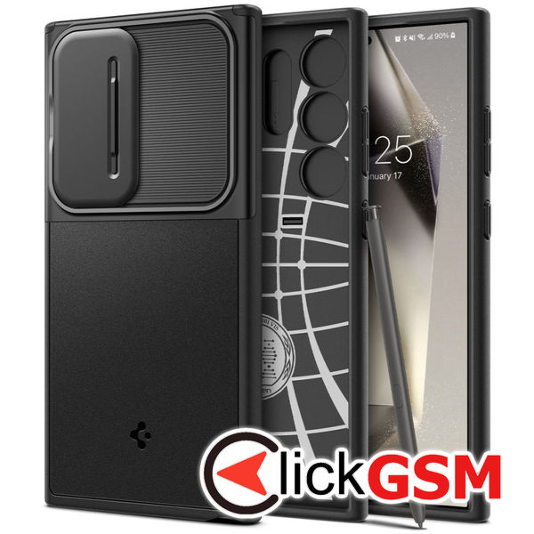 Husa pentru Samsung Galaxy S24 Ultra - Spigen Optik Armor - Negru