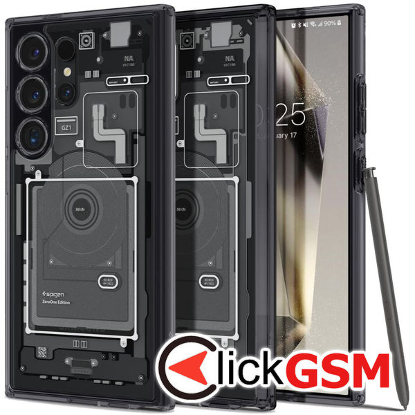 Husa pentru Samsung Galaxy S24 Ultra - Spigen Ultra Hybrid Zero One - Negru Mat
