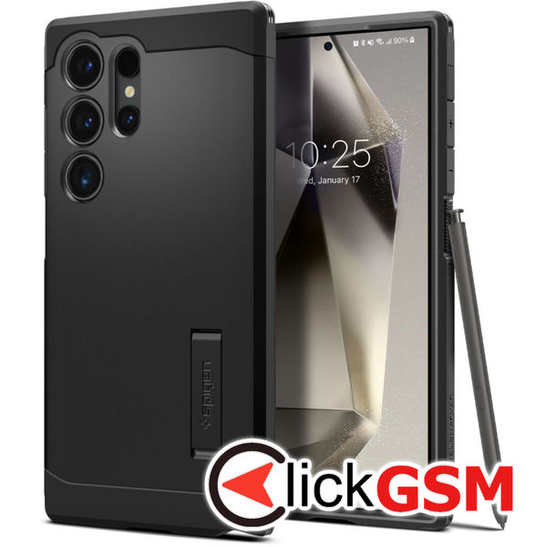 Husa pentru Samsung Galaxy S24 Ultra - Spigen Tough Armor - Negru