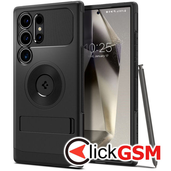 Husa pentru Samsung Galaxy S24 Ultra - Spigen Slim Armor MagSafe - Negru