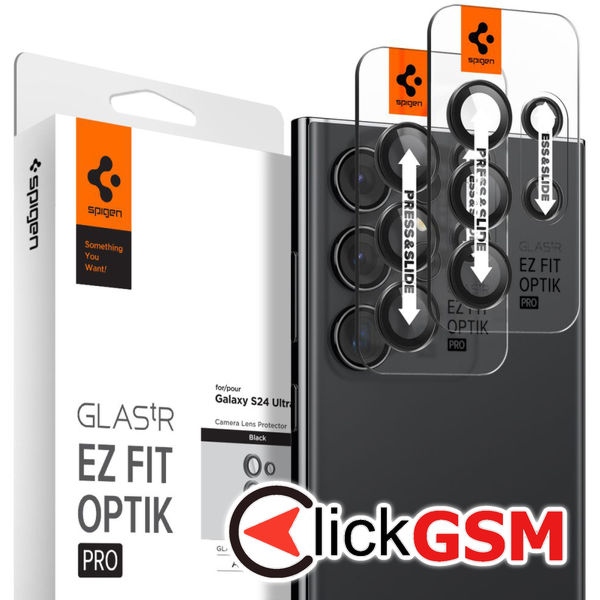Folie Camera pentru Samsung Galaxy S24 Ultra (set 2) - Spigen Optik.tR EZ FIT - Black