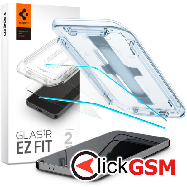 Folie pentru Samsung Galaxy S24 (set 2) - Spigen Glas.tR EZ FIT - Clear
