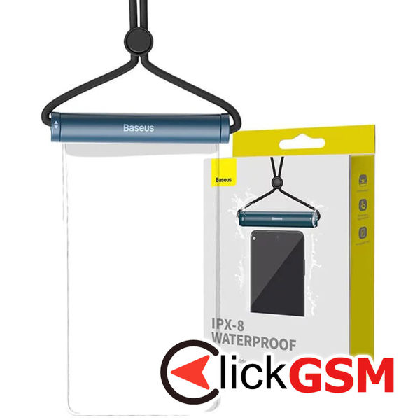 Baseus - Waterproof Case (P60263701U03-00) - IPX8, with Cylindrical Slide Lock, for Phone 7.2" - Sea Blue