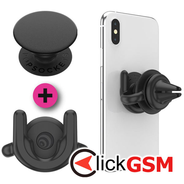 PopSockets - PopGrip + PopMount G2 Car Vent - Black
