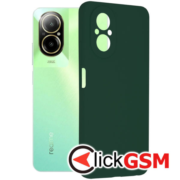 Techsuit - Soft Edge Silicone - Realme C67 4G - Dark Green