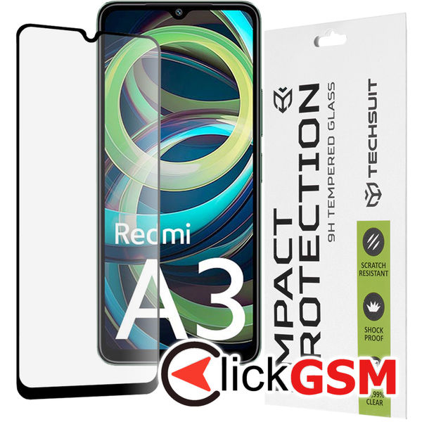 Techsuit - 111D Full Cover / Full Glue Glass - Xiaomi Redmi A3 - Black