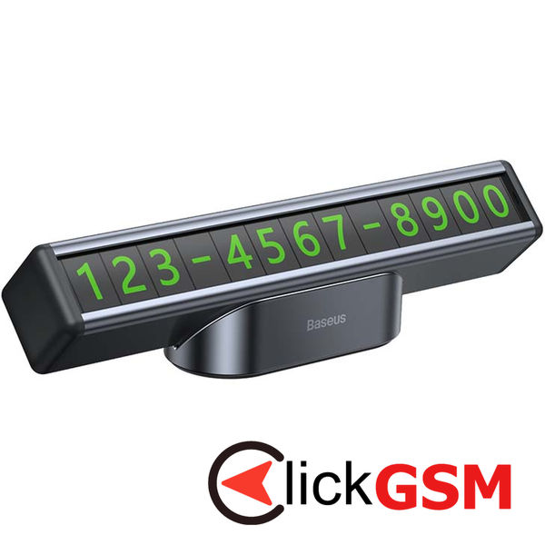 Baseus - Parking Number Plate (CNFT000001) - Square Bar, Aluminum Alloy - Black