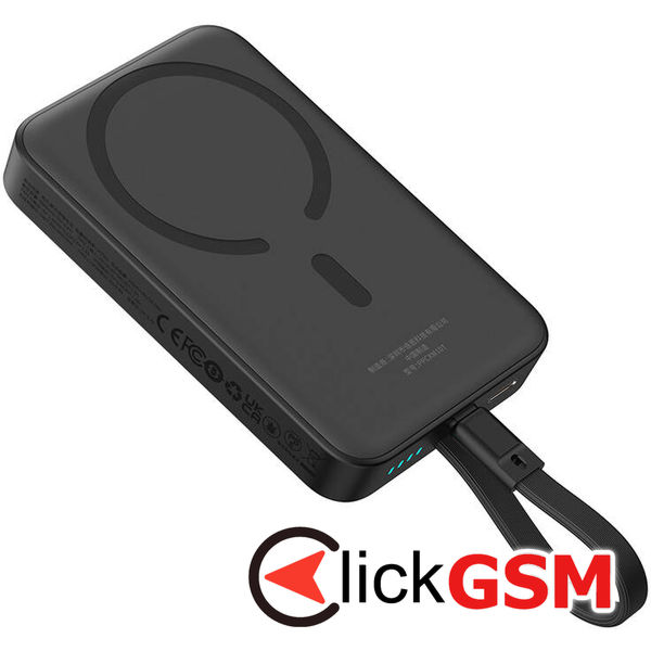Baseus - Power Bank Magnetic Mini (P1002210B113-00) - MagSafe, 2x USB-C, Lightning, 30W, Fast Charge, 10000mAh - Black