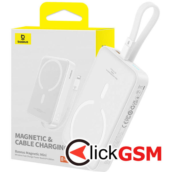 Baseus - Power Bank Magnetic Mini (P10022109223-00) - MagSafe, USB-C, 10000mAh, 20W - White