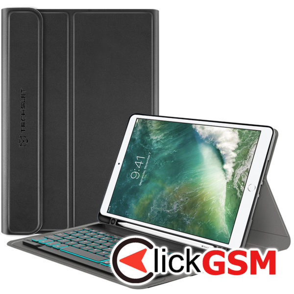 Techsuit - CozyTab Case (with Pencil Holder/RGB Wireless Magnetic Keyboard) - iPad Air 10.5 2019 / iPad Pro 10.5 2017?- Black