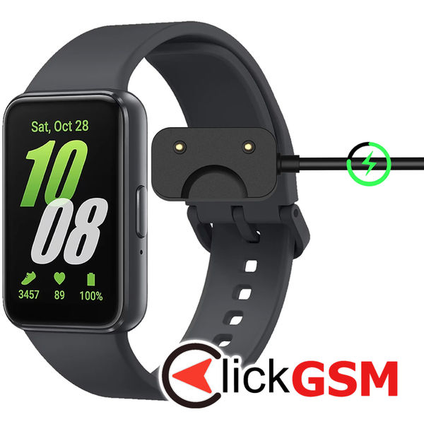 Techsuit - SmartWatch Wireless Charging Cable (WCC1) - Type-C, for Samsung Galaxy Fit3, 5V, 1A, 5W, 1m - Black